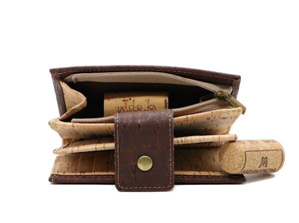 Handliches Kork Portemonnaie mit Münzfach mit Reißverschluss