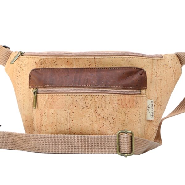 Große Kork Bauchtasche JUNTOS XL – Vorderansicht mit Leder-Frontfach Malandro Fashion